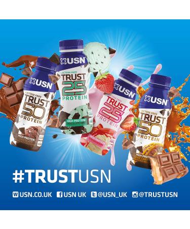 USN Trust 50 Pre-mixed & Ready to Drink Protein Shake Bottles: 6 x 500 ml Banana High Protein Recovery Drinks Banana 500 ml (Pack of 6) - Buy Online on GoSupps.com