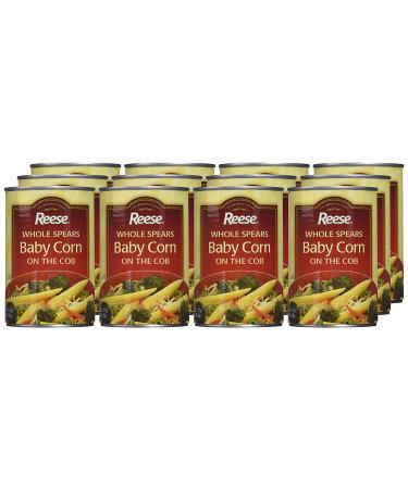Reese Baby Corn - 15 oz Tin (Pack of 12) | Premium Quality Canned Vegetables - Buy Online on GoSupps.com