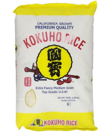 Kokuho Calrose Rice Yellow, 15 Pound, 240.0 Ounce 15 Pound (Pack of 1)