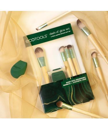 EcoTools Dash of Glow Kit | Eco-Friendly Makeup Brushes & Sponge Set | 5-Piece Cruelty-Free Gift Set for Foundation & Eyeshadow - Buy Online on GoSupps.com