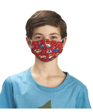 Hatley Unisex Kinder Double Layer Face Mask With Ear Elastic Mascarilla Facial de Doble Capa con el stico para las orejas unit size Hot Rods