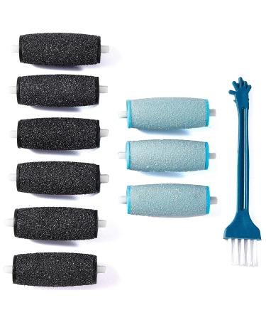 LULUKO Replacement Rollers for Amope Extra Coarse Pedi Perfect Refills for Electronic Foot File (6*Extra Coarse 3*Regular Coarse 1*Brush)