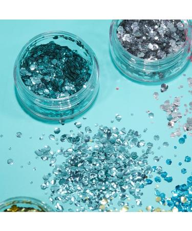Biodegradable Eco-Glitter from Moon Glitter | 100% Organic Cosmetic Glitter Set for Face Body & Hair | 5-Series Set with Glitter Fixation Gel - Buy Online on GoSupps.com