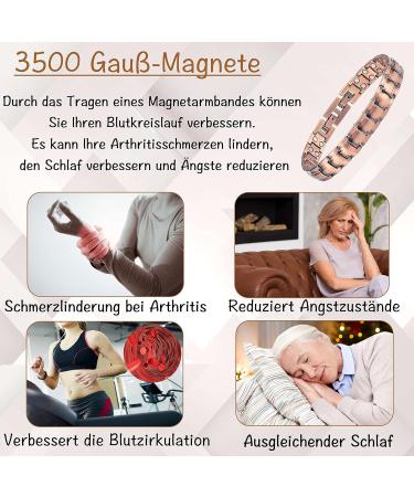 Buy Enercoppex Copper Bracelet for Arthritis & Joints | Pure Copper Magnet Therapy for Pain Relief | 3500 Gauss Effective Magnetic Jewelry - Buy Online on GoSupps.com