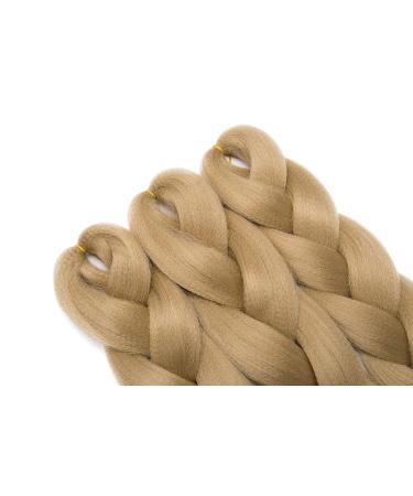 24 Medium Blonde Braids Extensions - Crochet Kanekalon Synthetic Hair - 3 PCS Colorful Braiding Hair for International Shipping - Buy Online on GoSupps.com
