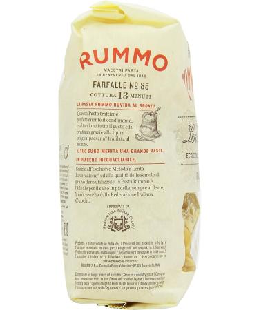 Rummo Farfalle No. 85 Authentic Italian Pasta Made with Durum Semolina Wheat 500g (Pack of 1) - Buy Online on GoSupps.com