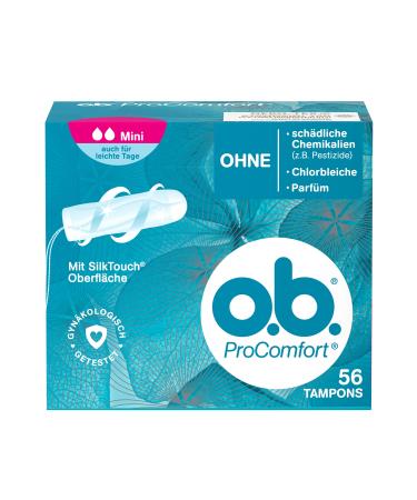 O.B.Tampons Procomfort with Dynamic Fit and Silk Touch Surface 1 x 56 St ck 56 Count (Pack of 1) Mini