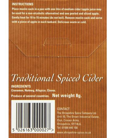 Shropshire Spice Spiced Cider Spice Mix 8g - Enhance Your Cider with Our Premium Blend - Buy Online on GoSupps.com