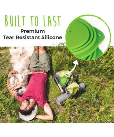 Mighty Paw Foldable Dog Bowl Set | 2-Piece Silicone Travel Bowl (Green) - Light Leak-Proof Large Capacity for International Orders - Buy Online on GoSupps.com