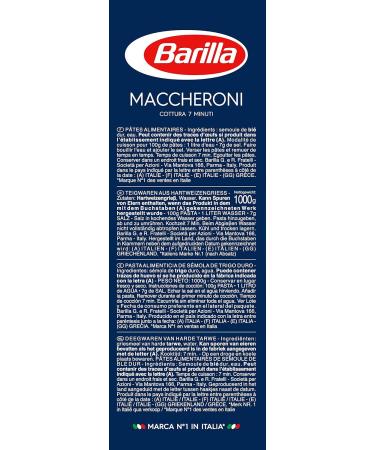  Barilla Barilla Macaroni Pasta 1 kg - Buy Online on GoSupps.com