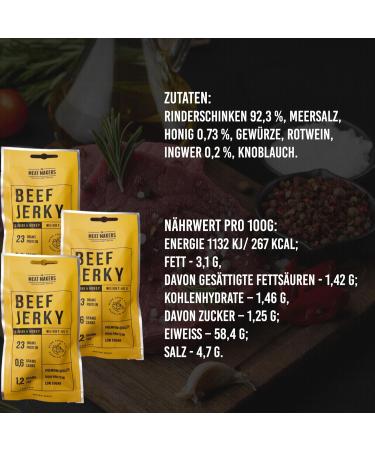 Buy The Meat Makers Beef Jerky Sport - High Protein Low-Calorie Snack (12x40g) | Ginger & Honey | Perfect for Sports & On-the-Go - Buy Online on GoSupps.com