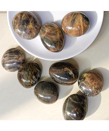 Natural Crystal Rough 4.5-5cm 1pc Natural Black Brown Quartz Moonstone Palm Crystals polishing Stone for Gifts Decoration