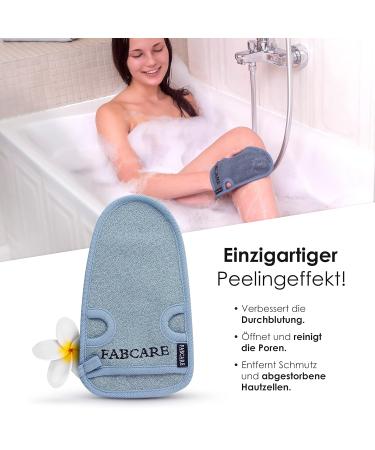 Fabcare Premium Peeling Glove & Sponge Set | Exfoliating Body & Face Gloves - 2 Pack with Suction Cups & eBook - Dermatest Rated - Buy Online on GoSupps.com