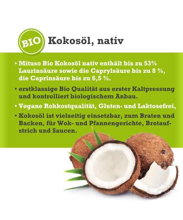 Mituso Organic Virgin Coconut Oil - 1000 ml (1 Pack) | Premium Quality for Cooking & Skin Care - International Shipping Available - Buy Online on GoSupps.com