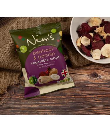 Nim's All 3 Veg Crisps - Multipack Box of 6 (Pepper Courgette Beetroot Parsnip Tomato Cucumber) Beetroot 33.33 g (Pack of 6) - Buy Online on GoSupps.com