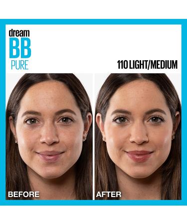 Maybelline Dream Pure Skin Clearing BB Cream  8-in-1 Skin Perfecting Beauty Balm With 2% Salicylic Acid  Sheer Tint Coverage  Oil-Free  Light/Medium  1 Count 110 LIGHT/MEDIUM - Buy Online on GoSupps.com