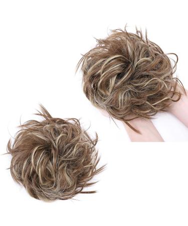 Tousled Updo Messy Bun Hair Extension - Synthetic Wavy Hair Light Brown/Ash Blonde - Buy Online on GoSupps.com