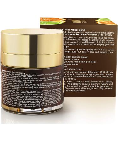 WOW Skin Science Vitamin C Face Cream - Oil Free Quick Absorbing - For All Skin Types - No Parabens Silicones Color Mineral Oil & Synthetic Fragrance 50 ml - Buy Online on GoSupps.com