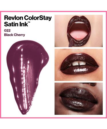 Revlon ColorStay Satin Ink Liquid Lipstick - Black Cherry 0.17 Fl Oz | Longwear Lip Color with Black Currant Seed Oil - Buy Online on GoSupps.com