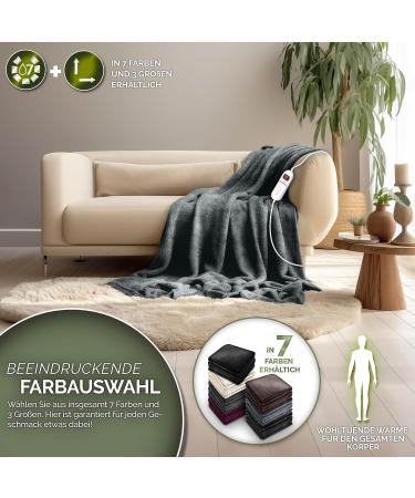 Sinnlein Heating Ceiling - T V S d GS Checked 200x180cm | Electric Thermal Ceiling with Timer 9 Temp Levels & Washable | Cuddly Blanket in Gray - Buy Online on GoSupps.com