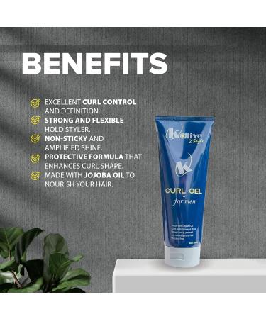 KALIVE Curl Gel for Men - Quality 8 oz Hair Gel Defines Curls Reduces Frizz Enhances Waves | Perfect Men's Hair Products - Buy Online on GoSupps.com