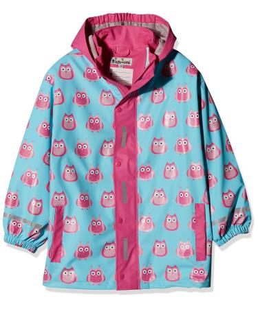 Playshoes Unisex Kid's Regenjacke Wind and Waterproof Raincoat Rainwear 128 Owls