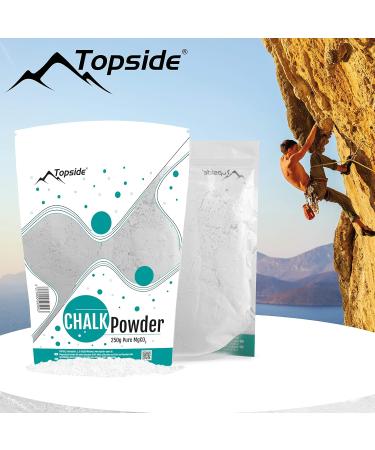 TOPSIDE Chalk Powder - Pure Magnesium Carbonate for Climbing & Weight Training - 250g - Buy Online on GoSupps.com