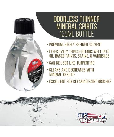 U.S. Art Supply Odorless Mineral Spirits Thinner  125ml / 4.2 Fluid Ounce Container - Buy Online on GoSupps.com
