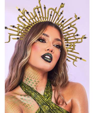 LaVenty Medusa Headpiece Medusa Crown Gold Snake Headband Medusa Costume Accessories Goddess Costume Women Halloween Christmas Party Costume Golden Diamonds - Buy Online on GoSupps.com