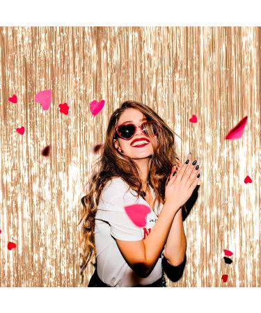 Dazzle Bright 3FT x 8FT Metallic Tinsel Foil Fringe Curtain - 2 Pack Champagne Gold for Party, Wedding, Baby Shower - Photo Booth Background - Buy Online on GoSupps.com