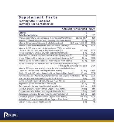 Premier Research Labs Multi-Vitamin - Immune, Brain, Cardio & Whole Body Support - 120 Plant Capsules - Buy Online on GoSupps.com