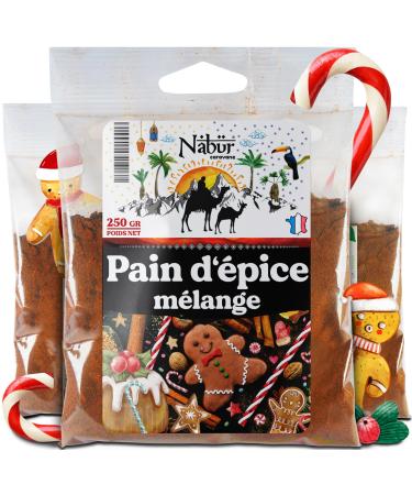 Nab r - 250gr M lange Pain d' pices Pr paration Pain d' pices et Petit bonhomme en pain d' pices pices de No l Sans farine sans additifs (250 gr) 250 g (Lot de 1)