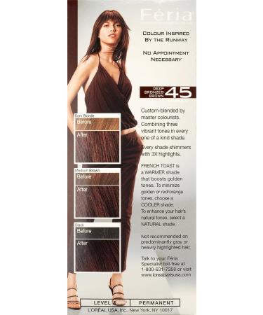 L'Oreal Paris Feria Hair Color 45 French Roast, Deep Bronzed Brown - 1 Ounce Dye - Buy Online on GoSupps.com