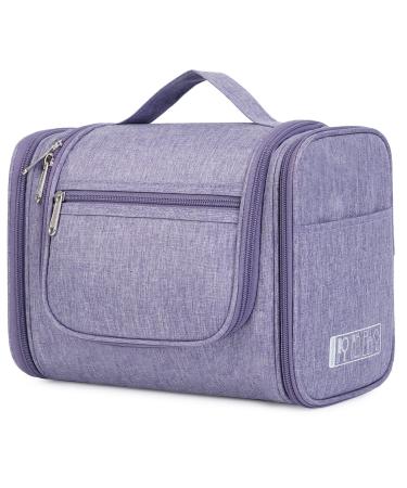 Large Hanging Toiletry Wash Bag Travel Makeup Cosmetic Organizer for Men Women by WANDF (Purple)