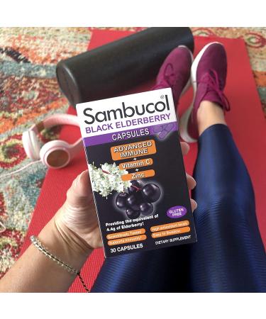 Buy Sambucol Black Elderberry Capsules - Immune Support with Vitamin C & Zinc | 30 Capsules - Buy Online on GoSupps.com
