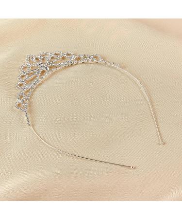 OUFO Crystal Tiara for Girls - Silver Flower Girl Princess Crown for Birthday Party - Buy Online on GoSupps.com