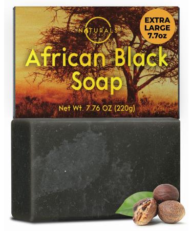 O Natural African Black Cleaning soap - rich in African shea butter helps with the acne that is too sequent natural soap for men & women moisturizing facial soap African Black SOAP 1 piece (1 Pack)