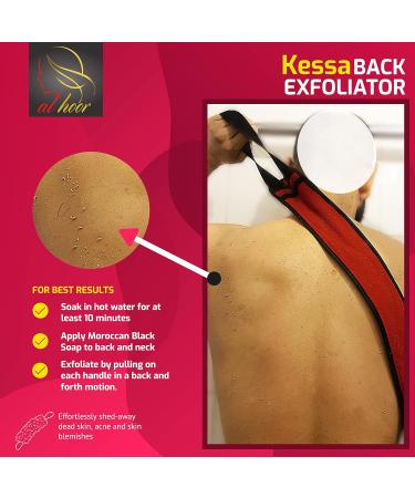 AL HOOR Moroccan Kessa Back Scrubber - Long Strap Viscose Exfoliator for Smooth & Glowing Skin - Acne & Ingrown Hair Treatment - Dry & Dead Skin Remover - Buy Online on GoSupps.com