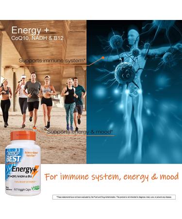 Doctor's Best Energy+ CoQ10 NADH & B12 - 60 Veggie Caps for Enhanced Energy & Health - Buy Online on GoSupps.com