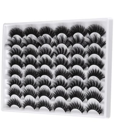 Boahankuke C 20MM False Eyelashes 24 Pairs - 8 Styles Pack | Thick Fluffy 6D Wispy Crossed Eye Lashes Wholesale Bulk - Buy Online on GoSupps.com