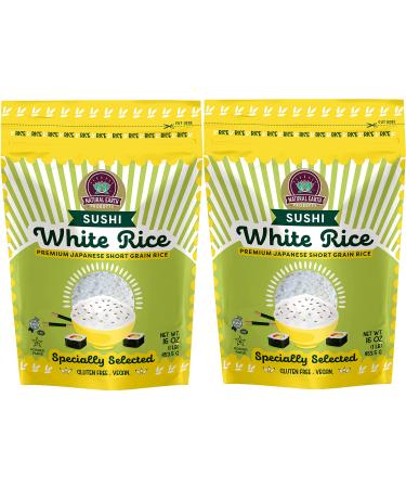 White Sushi Rice Premium Japanese Short Grain Rice Specially Selected Kosher Certified 16 Oz (2-Pack) 1 Count (Pack of 2)