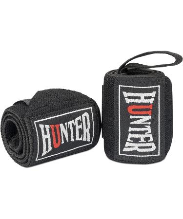 HUNTER Wrist Wraps 18 with Thumb Loops for Strength Training - Men & Women - Wrist Support Braces for Weightlifting, Crossfit, Powerlifting - Black - Buy Online on GoSupps.com