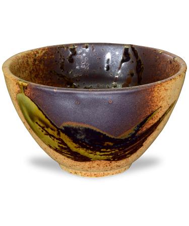 Mino Ware Japanese Rice Bowl Rice Ramen Noodle Soup Sarada Pasta Shigaraki Oribe Chawn 5.31 inch 12.3oz Rice Bowl Shigaraki Oribe