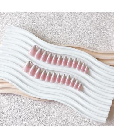 Glitter Ombre Pink Press on Almond Nails - 24 Pcs Medium Acrylic Fake Nails for Women | Stylish Glue-On Short Stiletto Tips - Buy Online on GoSupps.com