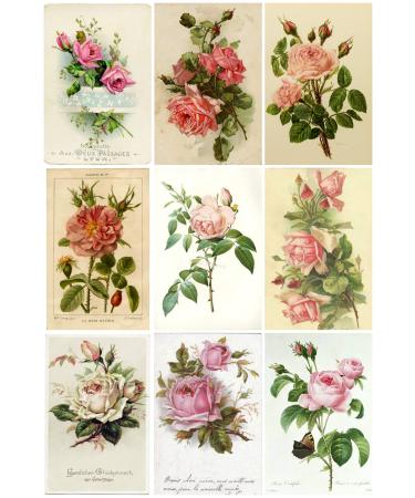 Vintage French Roses #2 Collage Sheet 8.5 x 11"