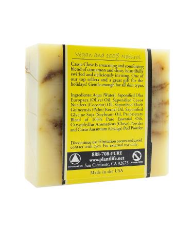 Plantlife Cassia Clove Bar Soap 6-Pack - Moisturizing Handcrafted Soap with Plant-Based Ingredients - Made in California - 4oz Bars (Pack of 6) - Buy Online on GoSupps.com