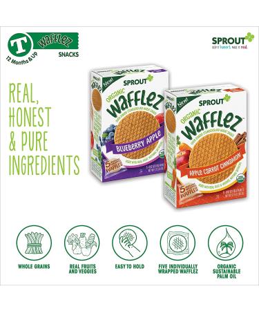 Buy Sprout Organic Wafflez - Apple Carrot Cinnamon | 5 Packets (0.63 oz each) - Buy Online on GoSupps.com