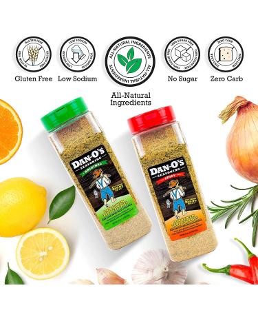 Dan-O's Big Bottle Combo Pack - Original & Spicy Flavors | All Natural Keto Seasonings - 2 Pack (20oz) - Buy Online on GoSupps.com
