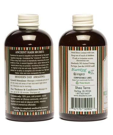 Shea Terra Organics Egyptian Black Castor Oil 8 oz - Rosemary Carrot Seed Hair Oil for Growth & Scalp Health - Buy Online on GoSupps.com