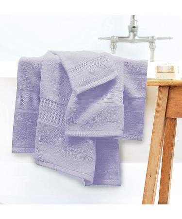 GLAMBURG 6 Piece 100% Combed Cotton Towel Set - Ultra Soft Luxury Hotel Quality - Purple - 600 GSM - Buy Online on GoSupps.com